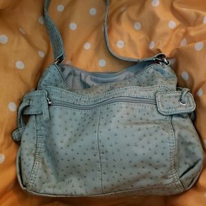 Mint dotted shoulder purse